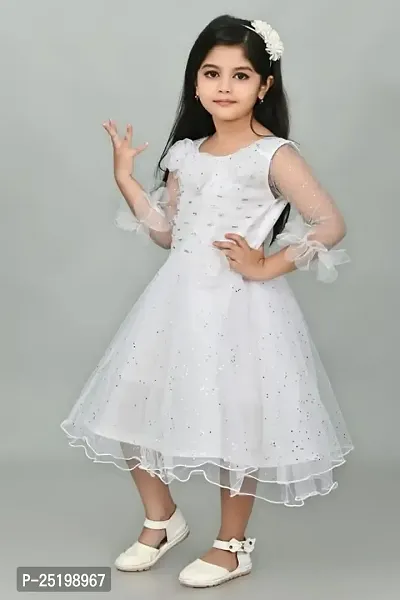 Zenat Girls Net Regular Fit Casual Dress_AK3000-thumb5