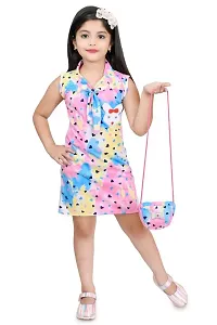 Zenat Girls Silk Blend Regular Fit Casual Dress_AK786-thumb1