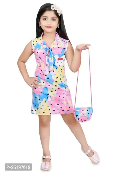 Zenat Girls Silk Blend Regular Fit Casual Dress_AK786-thumb2