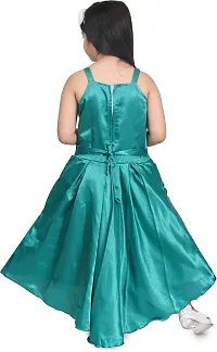 Zenat Girls Silk Blend Regular Fit Calf Length Casual Dress (Green_2-3 Years)-thumb1