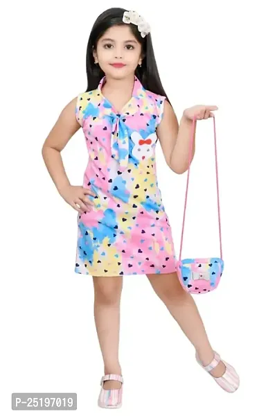 Zenat Girls Silk Blend Regular Fit Casual Dress_AK786-thumb3