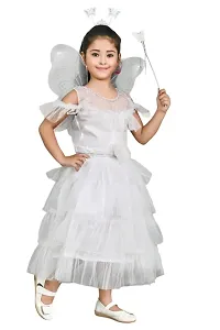 Zenat Girls Kids Net Regular Fit Knee Length Sweet Angel Frock Dress (White_9-10 Years)-thumb3