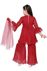 Stylish Red Georgette Salwar Suit Set For Girls-thumb1