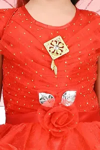 Zenat Girls Silk Blend Regular Fit Above Knee Length Daily Dress with Elegant Design (Red, 12-18 Months)_VI003-thumb4