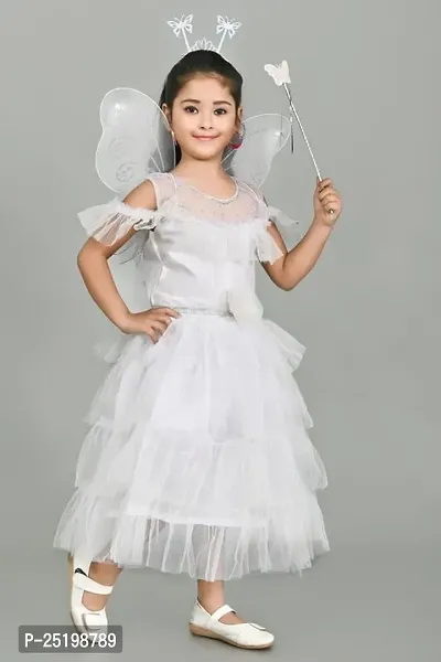 Zenat Girls Kids Net Regular Fit Knee Length Sweet Angel Frock Dress (White_9-10 Years)-thumb3