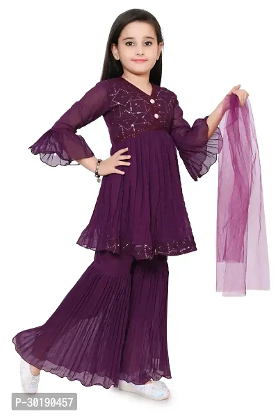 Stylish Purple Georgette Salwar Suit Set For Girls-thumb4