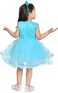 Zenat Girls Silk Blend Regular Fit Midi/Knee Length Casual Dress (Sky Blue_18-24 Months)-thumb1