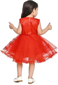 Zenat Girls Silk Blend Regular Fit Midi/Knee Length Casual Dress (Red_1-2 Years) VI002-R-1/2Y-thumb1