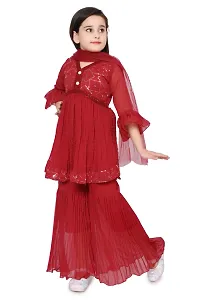 Stylish Red Georgette Salwar Suit Set For Girls-thumb2