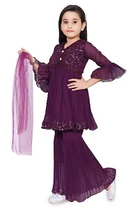 Stylish Purple Georgette Salwar Suit Set For Girls-thumb2