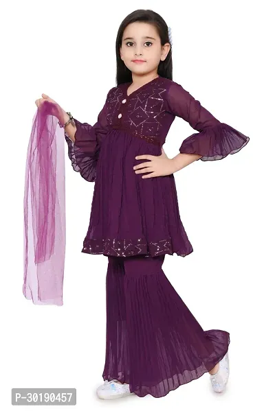 Stylish Purple Georgette Salwar Suit Set For Girls-thumb3