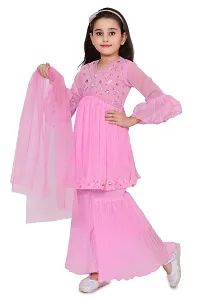 Stylish Pink Georgette Salwar Suit Set For Girls-thumb2