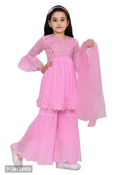 Stylish Pink Georgette Salwar Suit Set For Girls-thumb4