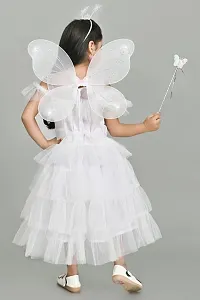 Zenat Girls Kids Net Regular Fit Knee Length Sweet Angel Frock Dress (White_9-10 Years)-thumb1