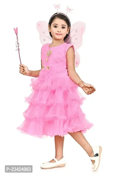 Elegant Net Frock For Girls-thumb3