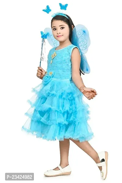 Elegant Net Frock For Girls-thumb3