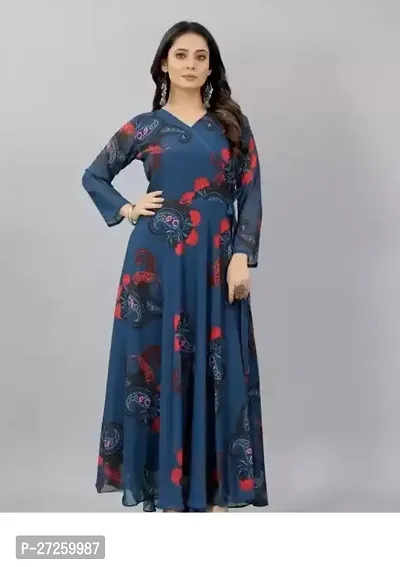 Classic Printed Gown for Women-thumb0
