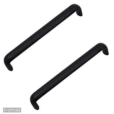 Stainless Steel Door Handle - Black - 6 Inches - (Pack Of 2)-thumb0