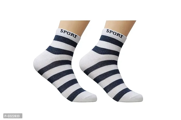 Men Pure Cotton Ankle Length Socks (White)-thumb3