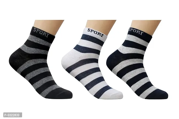 Men Pure Cotton Ankle Length Socks (White)