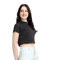 Taboody Empire Casual Regular Sleeves Solid Women Body Relaxed Plain Crop Top-thumb4