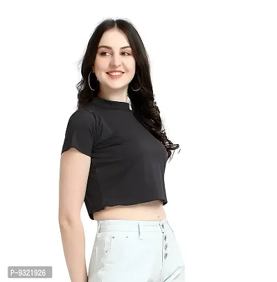 Taboody Empire Casual Regular Sleeves Solid Women Body Relaxed Plain Crop Top-thumb5