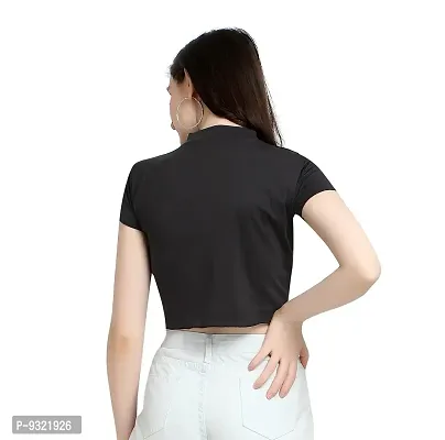 Taboody Empire Casual Regular Sleeves Solid Women Body Relaxed Plain Crop Top-thumb3