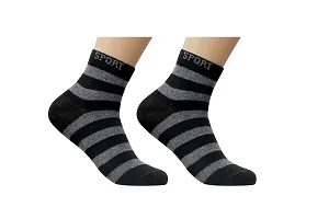 Men Pure Cotton Ankle Length Socks (Grey)-thumb1