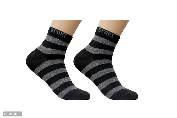 Men Pure Cotton Ankle Length Socks (Grey)-thumb2