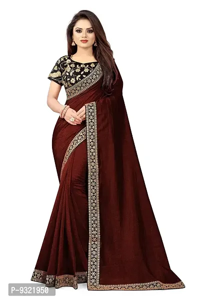 Taboody Empire Women's Dharmavaram Art Silk Saree With Blouse Piece (NC_Saree_Brown)