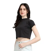 Taboody Empire Casual Regular Sleeves Solid Women Body Relaxed Plain Crop Top-thumb3