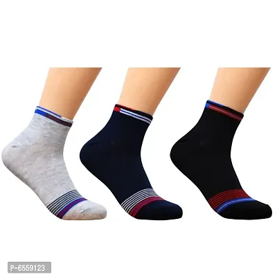 Summer Special Stylish Multi Color Ankle Length Socks For Men (Pack of 3)