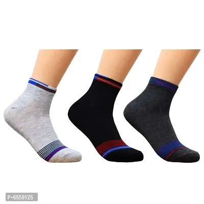 Summer Special Stylish Multi Color Ankle Length Socks For Men (Pack of 3)