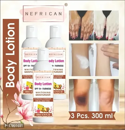 Nefrican Whitening SPF 15+ Fairness Body Lotion Men  Women's  (100 ml) (Pack Of 3)-thumb0