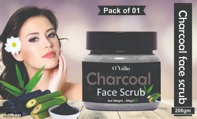 Charcoal Face Scrub Anti-acne  Blackhead Removal  Oil Control Scrub (Pack Of 1)(200 gm)-thumb0