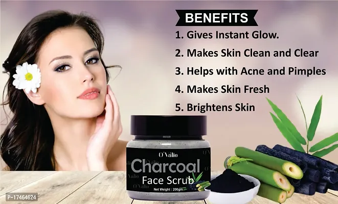 Charcoal Face Scrub Anti-acne  Blackhead Removal  Oil Control Scrub (Pack Of 1)(200 gm)-thumb3