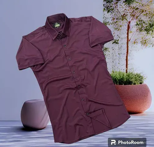 Trendy Cotton Blend Short Sleeves Casual Shirt 