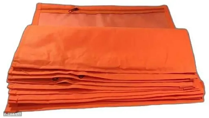 Classecrafts Non - Woven Single Packing Saree Cover Set, Garment Storage Bag Orange-thumb3