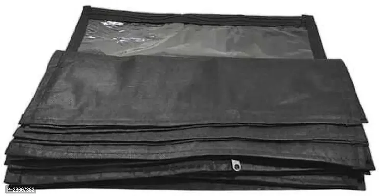 Classecrafts Non - Woven Single Packing Saree Cover Set, Garment Storage Bag Black36pc single saree coverNW(black)-thumb3