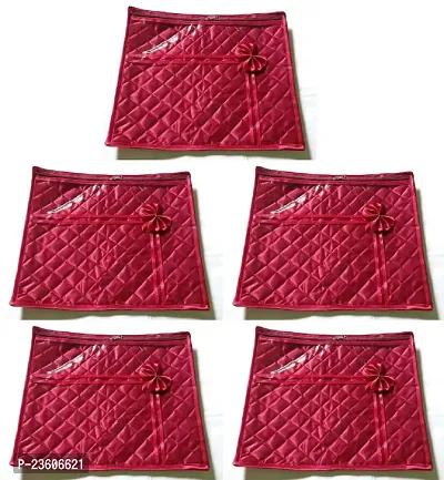 Classecrafts High-Quality Deginer Pack Of 5 Pieces Single Satin Saree Cover Gift Organizer Maroon