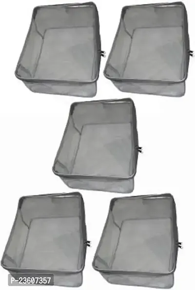 Classecrafts Pack Of 5Pc Saree Cover Transparent Big Saree/Blouse  Peticot Cover Grey