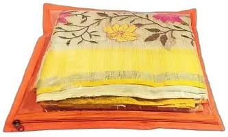 Classecrafts Non - Woven Single Packing Saree Cover Set, Garment Storage Bag Orange-thumb1