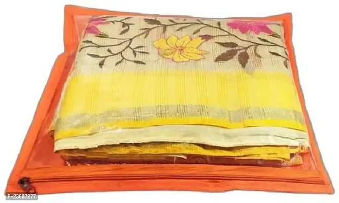 Classecrafts Non - Woven Single Packing Saree Cover Set, Garment Storage Bag Orange-thumb2