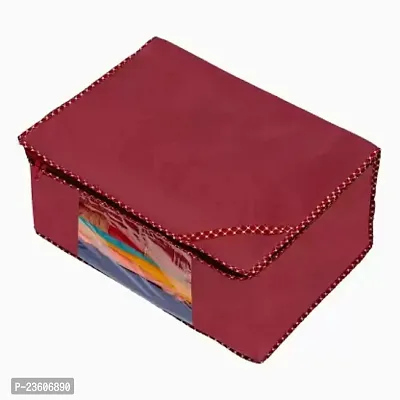 Classecrafts Saree Cover Quality Pack Of 2 Non Woven Designer Height Saree Cover Maroon-thumb4