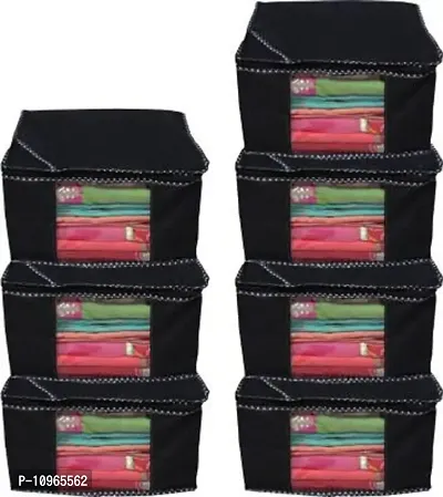 Saree cover Quality Pack of 7 Non Woven 10inch Designer Height Saree Cover(black)