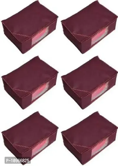 Pack of 6 Non Woven Designer Height Saree Cover (maroon)