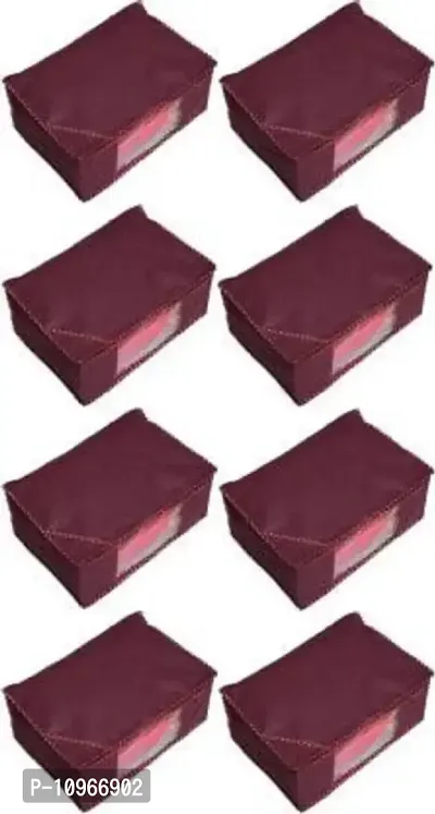 Pack of 8 Non Woven Designer Height Saree Cover (maroon)