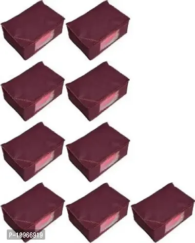 Pack of 9 Non Woven Designer Height Saree Cover (maroon)