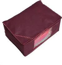 Pack of 15 Non Woven Designer Height Saree Cover (maroon)-thumb1