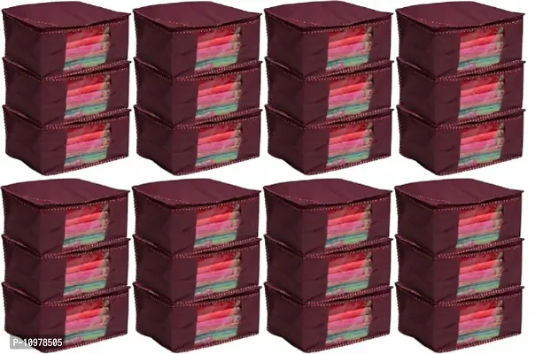 Pack of 24 Non Woven Designer Height Saree Cover (maroon)